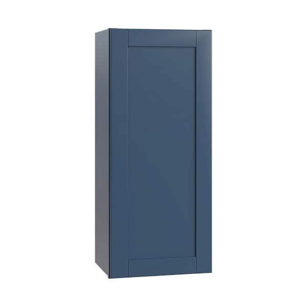 Home Decorators Collection Washington Vessel Blue Plywood Shaker Assembled Wall Kitchen Cabinet Soft Close Left 18 in W x 12 in D x 36 in H