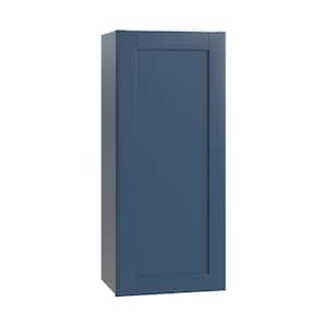 Washington Vessel Blue Plywood Shaker Assembled Wall Kitchen Cabinet Soft Close Left 18 in W x 12 in D x 42 in H