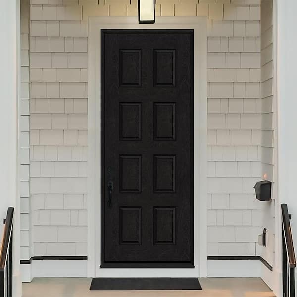 Regency 36 in. x 96 in. 8-Panel RHIS Onyx Stain Mahogany Fiberglass Prehung Front Door