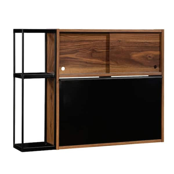 SAUDER Grand Walnut Composite Wall Mounted Bar