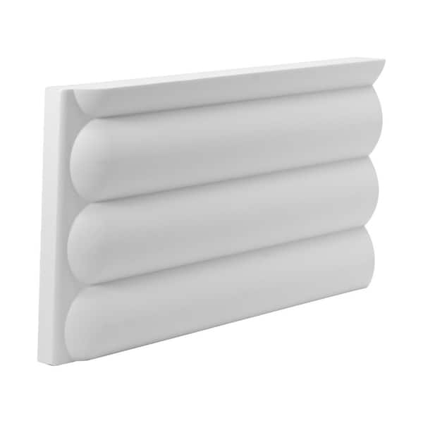 5/8 in. D x 15-3/4 in. W x 4 in. L Primed White Polyurethane Hill Bead XL 3D Wall Panel Moulding Sample