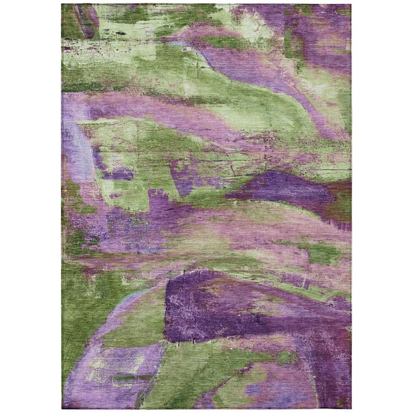 Chantille Machine Washable Indoor/Outdoor Abstract ACN2040 Purple 8 ft. x 10 ft. Area Rug