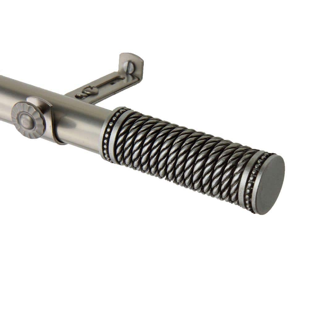 Rod Desyne 28 in. - 48 in. Threaded Single Curtain Rod in Satin Nickel