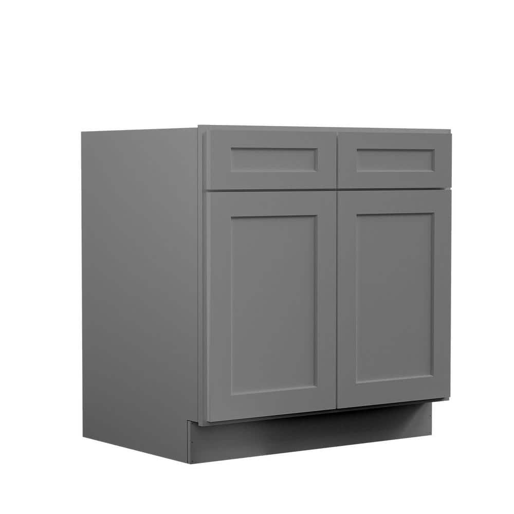 33 in. W x 24 in. D x 34.5 in. H Ready to Assemble Plywood Base Kitchen Cabinet in Shaker Grey price history on PriceWatchPro