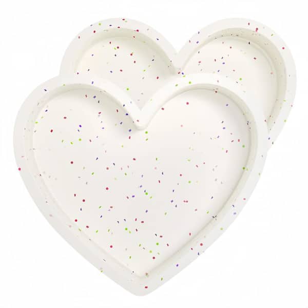 10 in. Silicone Cake Pans with Heart Shaped, Large, Nonstick, Heart Molds for Baking, Cream (2-Pack)