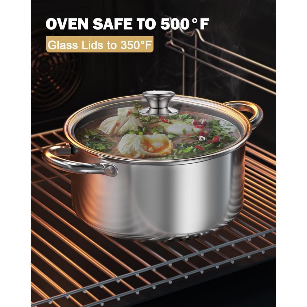 Mirror Satin Stainless Steel 8 Quart Pasta Cooker with Basket Insert