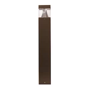 42 in. x 6.3 in. 120-Volt to 277-Volt Square Line-Voltage Bronze LED Bollard Light Exterior Surface Mounted Aluminum