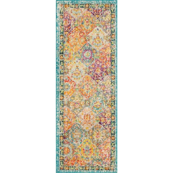 Unique Loom Penrose Blake Multi 2 ft. 2 in. x 6 ft. Runner Rug