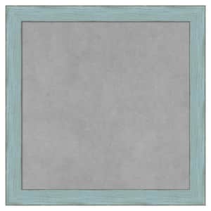 Sky Blue Rustic 18 in. x 18 in. Framed Magnetic Board