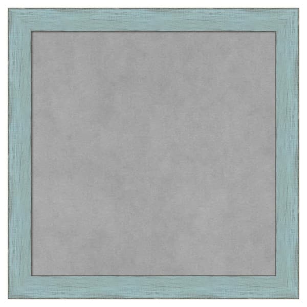 Amanti Art Sky Blue Rustic 18 in. x 18 in. Framed Magnetic Board