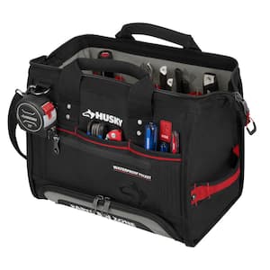 16 in. Large Mouth Tool Bag with Parts Bin Zone