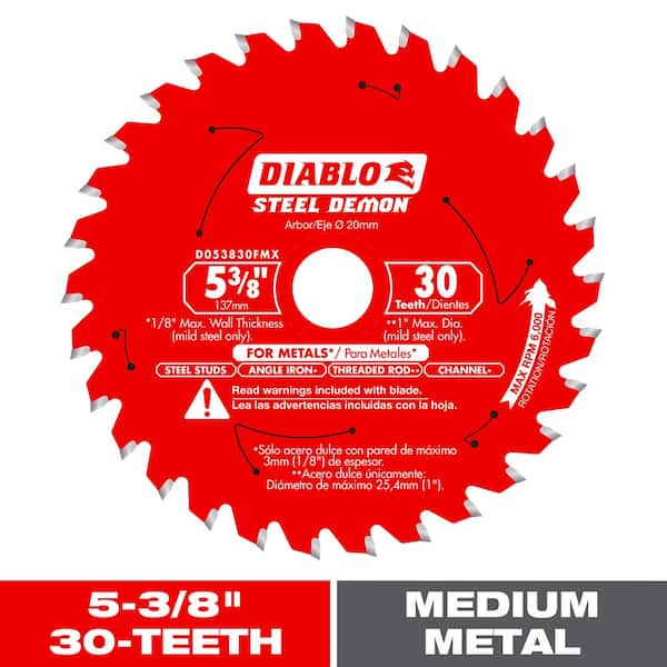 Steel Demon 5-3/8 in. x 30-Tooth Metal Cutting Circular Saw Blade with Bushings