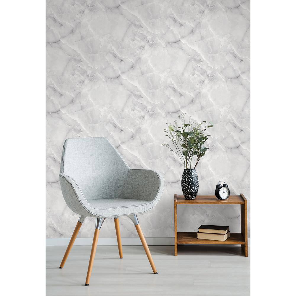Danby Light Grey Marble Peel and Stick Wallpaper