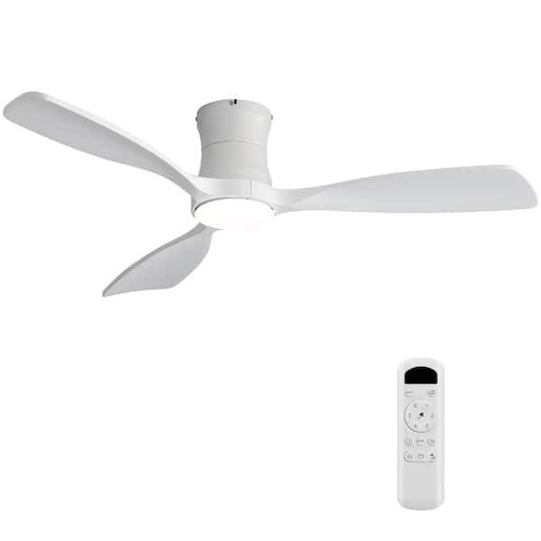 48 in. White Quiet DC Motor Ceiling Fan with Remote Control, Reversible Blades 3CCT LED Light Memory Function