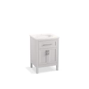Hadron 25 in. W x 20 in. D x 36 in. H Single Sink Freestanding Bath Vanity in Atmos Grey with Quartz Top