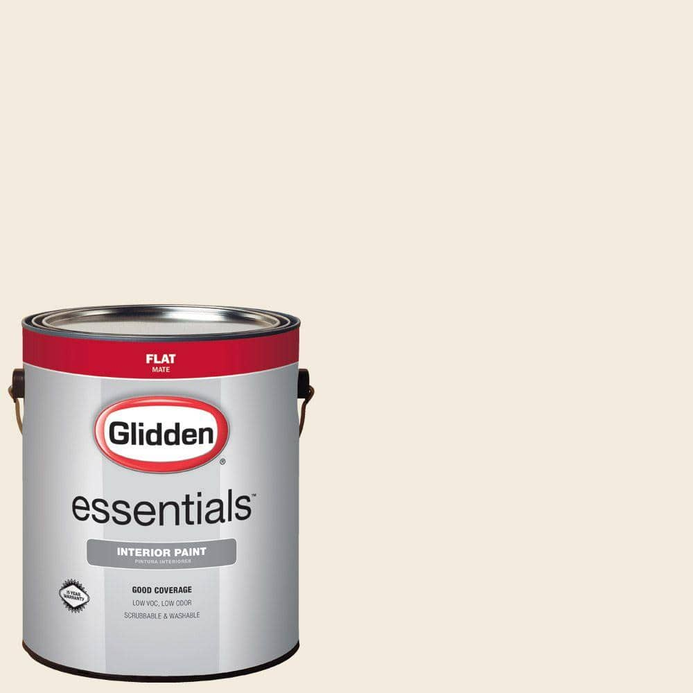 Glidden Essentials 1 Gal Hdgwn41u Swiss Coffee Flat Interior Paint Hdgwn41ue 01fn The Home Depot