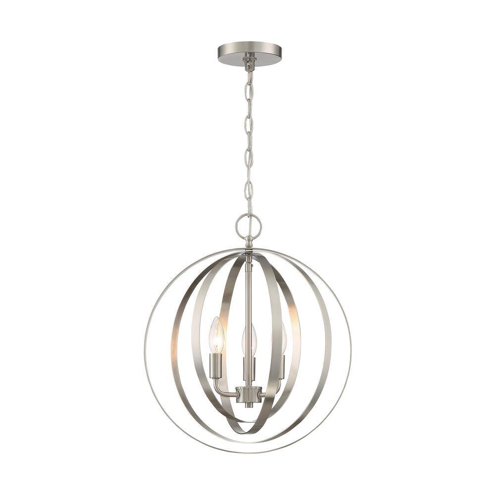 Pendleton Brushed Nickel 3-Light Circular Band Pendant