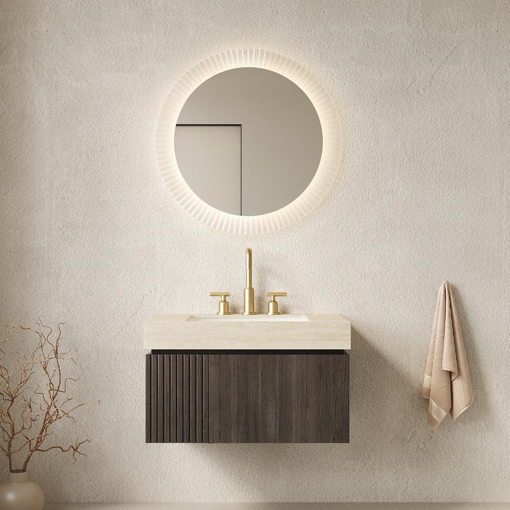 30 in.Single Sink Espresso Floating Bathroom Vanity,Beige Top,White Ceramic Basin,Soft-close Door&Drawer price history on PriceWatchPro