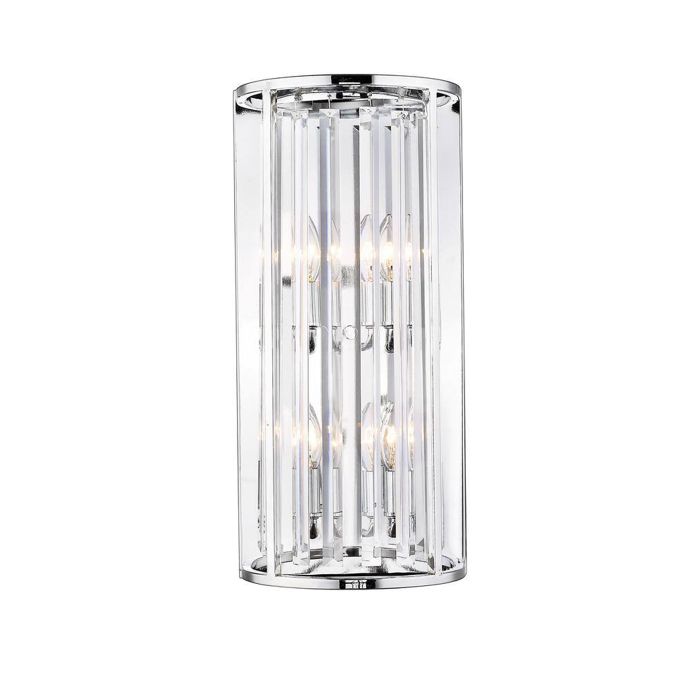 UPC 685659131758 product image for Monarch 10 in. 4-Light Chrome Wall Sconce Light with Crystal Shade with No Bulb( | upcitemdb.com
