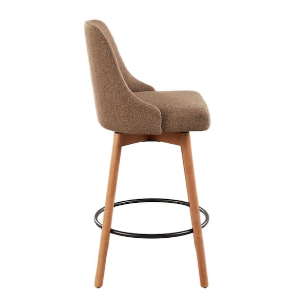 LumiSource Marcel 26.75 in. H Brown Fabric, White Washed Wood and