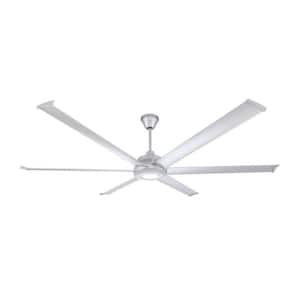 Mammoth 84 in. Smart Indoor/Outdoor Silver Universal Mount Ceiling Fan w/ 12 in. Downrod, 2700K LED, Remote & Phone App