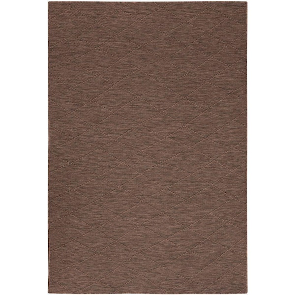 Nourison Practical Solutions Mocha 6 ft. x 9 ft. Diamond Contemporary Area Rug