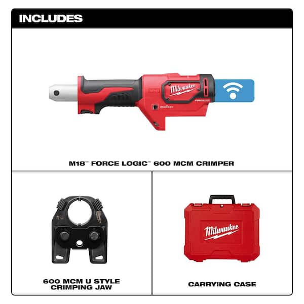 M18 18V Lithium-Ion Cordless FORCE LOGIC 600 MCM Crimper (Tool-Only)