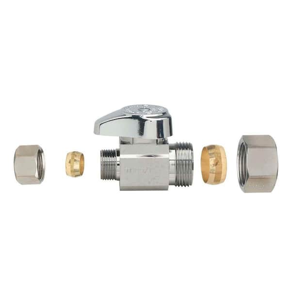 SUNGATOR Angle Stop Add-A-Tee Valve, 3/8 Compression Inlet x 3/8  Compression Outlet x 3/8 Compression Outlet, NO Lead Brass with a Sealing  Tape