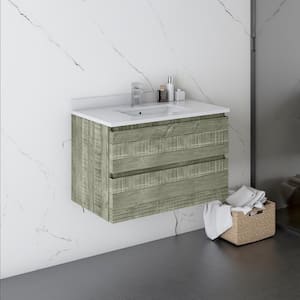 Formosa 30 in. W x 20 in. D x 20 in. H Bath Vanity in Ash with Vanity Top in White with 1 White Sink