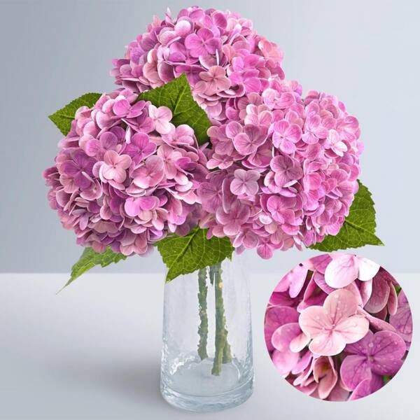 21 in Hydrangea Artificial Flowers with Long Stem & Leaves, Full