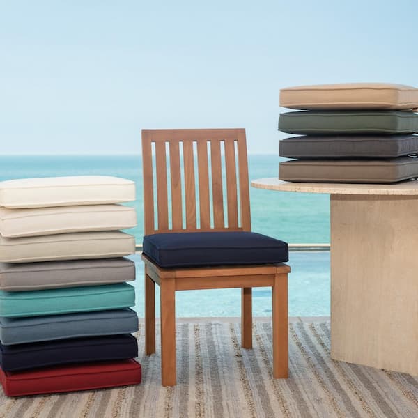 Rectangle Outdoor Seat Cushion, Navy Blue Outdoor Dining Chair Cushions