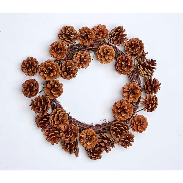 Unbranded 16 in. Artificial Pinecone Wreath