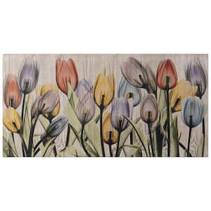 Tulipscape X-Ray Photography Giclee Printed on Hand Finished Ash Wood Wall Art