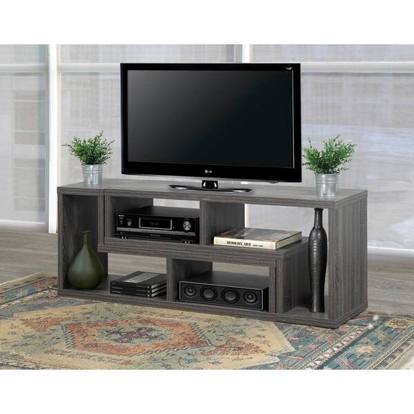 Unbranded - Brassex 83 in. Multiple Configuration TV Stand Grey Fits TV's upto 70 in.