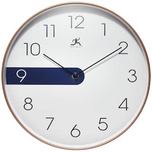 12 in. Copper Wall Clock - Blue Stripe
