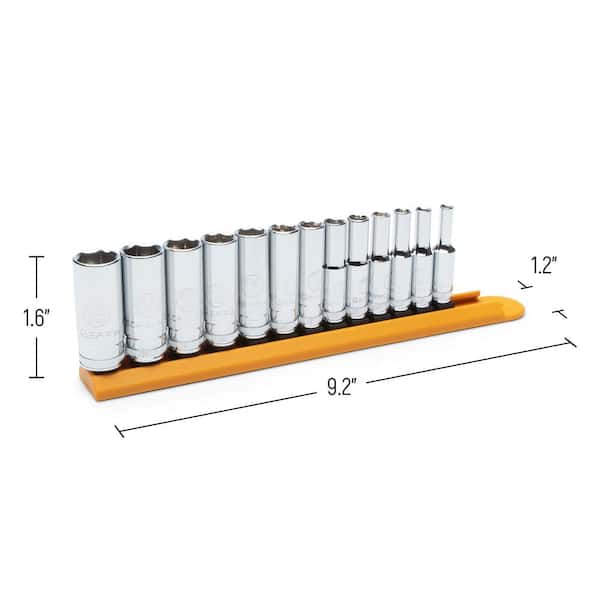 1/4 in. Drive Metric 6-Point Deep Socket Set (13-Piece)