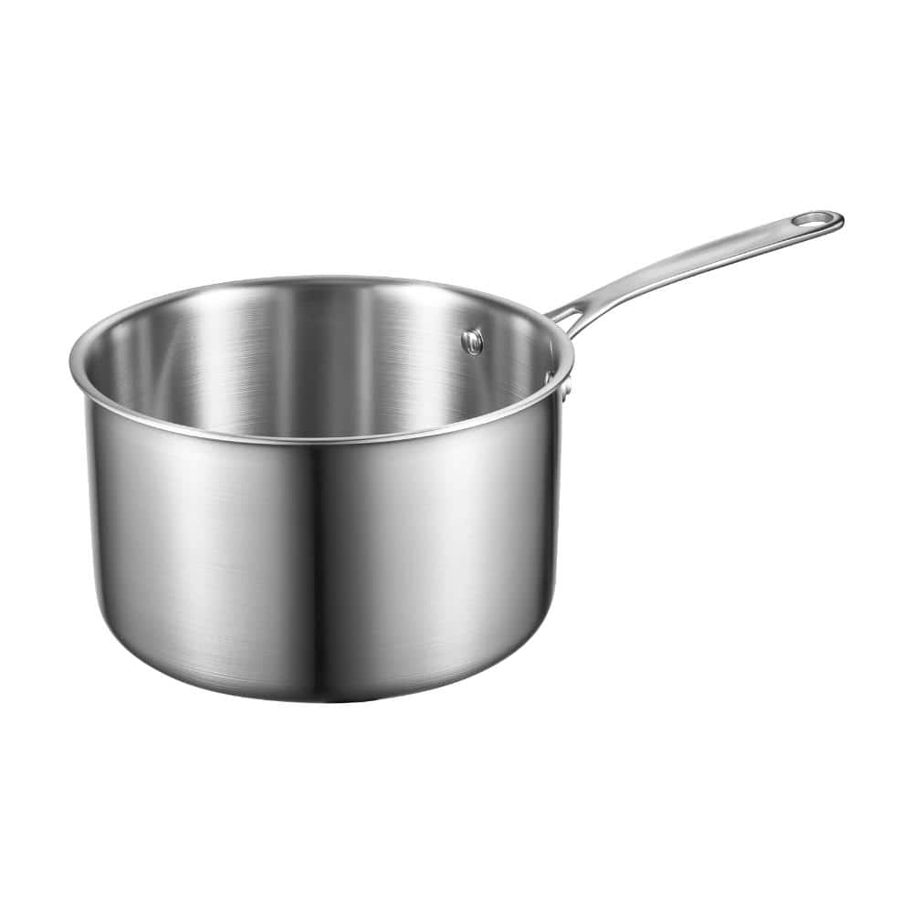 4 Qt. Stainless Steel Saucepan with Glass Lid, Tri-Ply Sauce Pot for Induction Gas Electric, Riveted Handle, Oven Safe price history on PriceWatchPro