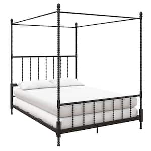 Emerson Black Metal Canopy Queen Size Frame Bed