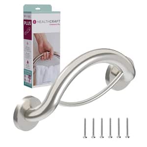 Plus, 14 in. Concealed Screw Grab Bar And Towel Ring, 2-In-1 Decorative Grab Bar, ADA Compliant in Brushed Stainless