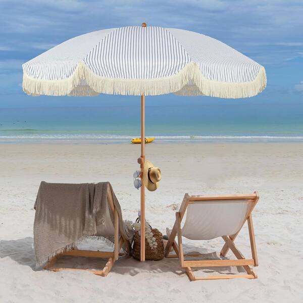 aluminum patio umbrella vintage 6.5 ft. Aluminum Patio Umbrella in Blue White Stripe L0CXDS9626