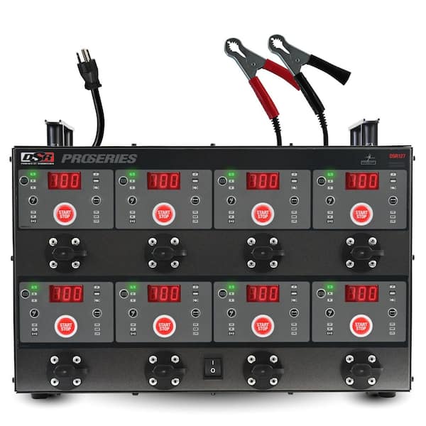 DSR Pro Automatic 12-Amp 8-Bank Car Battery Charger, 3-in-1 Solution, 6/12V for Power Sport, Auto, and Marine Batteries