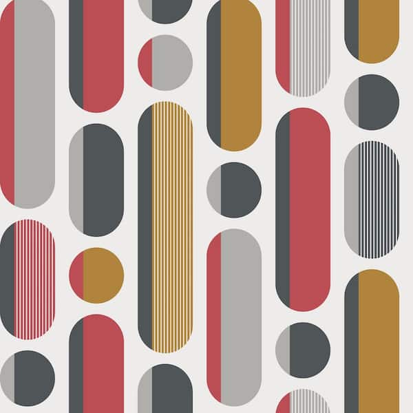 Envy Morse Red and Grey Matte Non Woven Removable Paste The Wall Wallpaper Sample