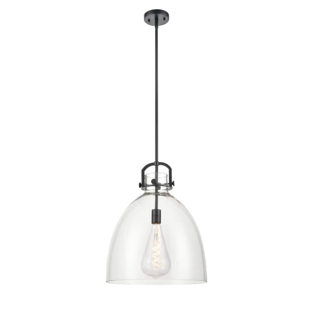 Innovations Newton Bell 100-watt 1 Light Matte Black Shaded Pendant 