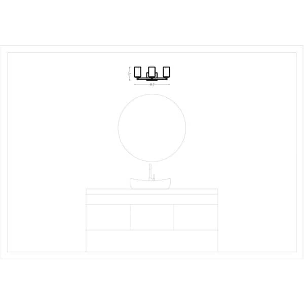 Generation Lighting - Hettinger 20 in. 3-Light Brushed Nickel Transitional Contemporary Wall Bathroom Vanity Light with White Glass Shades