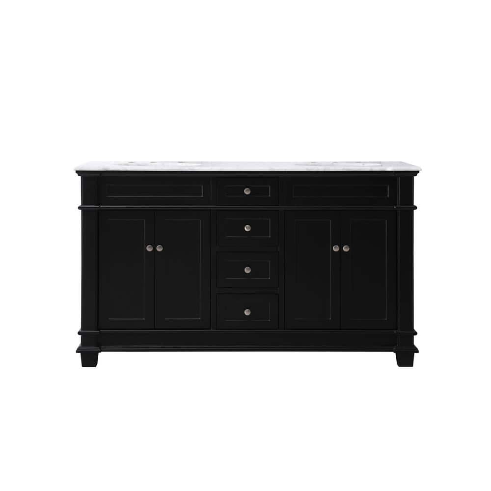 Timeless Home 60 in. W x 21.5 in. D x 35 in. H Double Bathroom Vanity in Bl