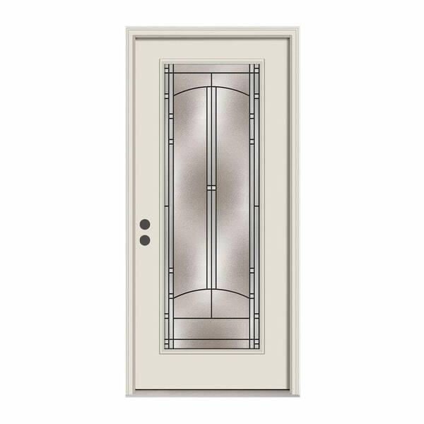 JELD-WEN 36 in. x 80 in. Full Lite Idlewild Primed Steel Prehung Right-Hand Inswing Front Door w/Brickmould