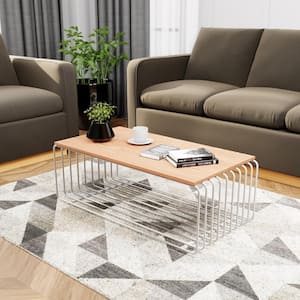 Walden 39.4 in. White Rectangle Wood Coffee Table
