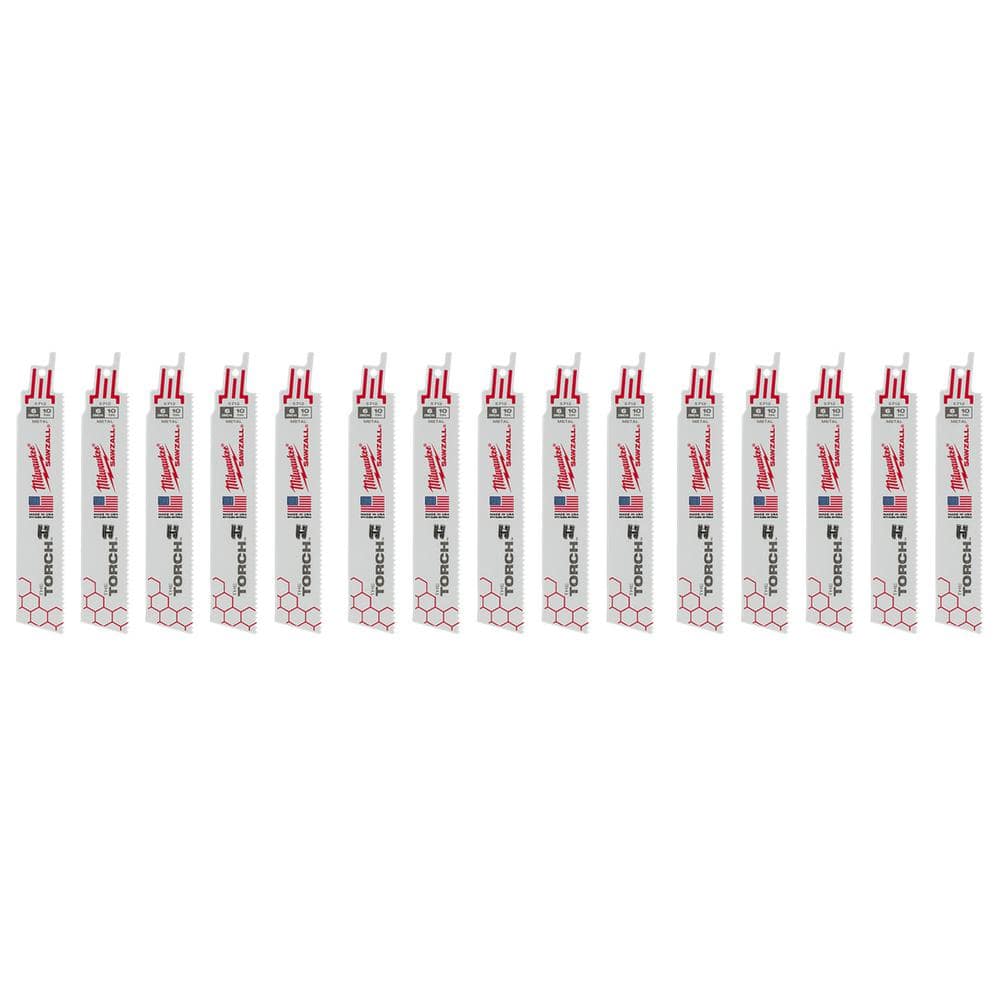 6 in. 10 TPI TORCH BiMetal Thick Metal Cutting SAWZALL Reciprocating Saw Blades (15-Pack) price history on PriceWatchPro