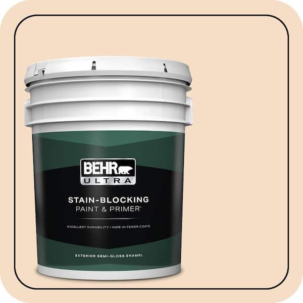 BEHR ULTRA 5 gal. Home Decorators Collection #HDC-SP14-3 Faint Peach Semi-Gloss Enamel Exterior Paint & Primer