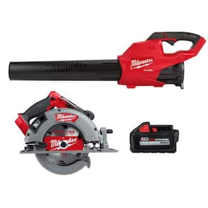 M18 FUEL 120 MPH 450 CFM 18V Lithium-Ion Brushless Cordless Handheld Blower w/M18 7-1/4 in. Circular Saw, 6.0 Ah Battery